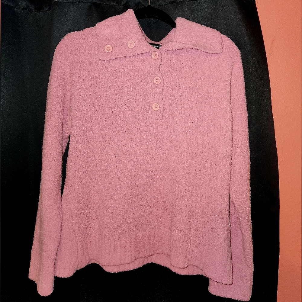 Carolyn Taylor Pink Mauve Cowl Neck Sweater